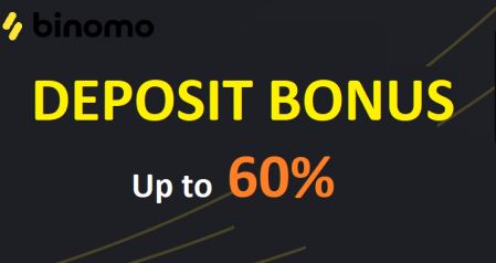 Tiền thưởng khi gửi tiền Binomo - Tiền thưởng lên đến 60%