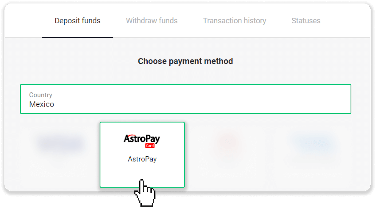 AstroPay कार्ड मार्फत Binomo मा कोष जम्मा गर्नुहोस्