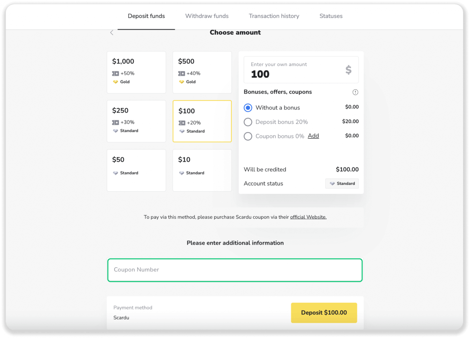 Deposit Funds on Binomo via Bank Cards (VISA / MasterCard / Maestro), Scardu in Arabic countries Deposit Funds on Binomo via Bank Cards (VISA / MasterCard / Maestro), Scardu in Arabic countries