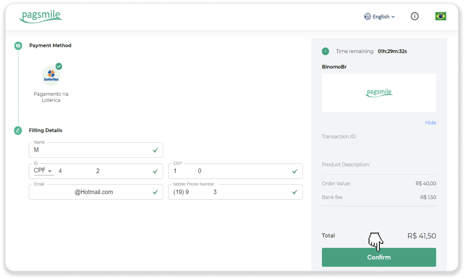 Diposita fons a Binomo a través de la banca per Internet del Brasil (Bank Transer, Paylivre, Loterica, Itau, Boleto Rapido) i carteres electròniques (Picpay, Astropay, Banco do Brasil, Santander, Bradesco, Neteller, Skrill, WebMoney, Advcash)