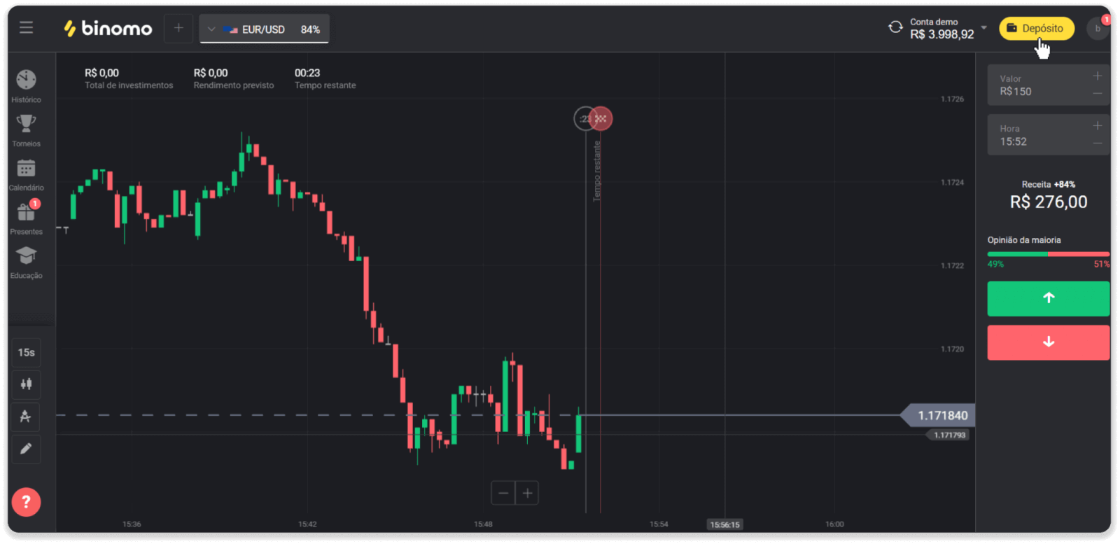 Sett inn penger på Binomo via nettbank i Brasil (Bank Transer, Paylivre, Loterica, Itau, Boleto Rapido) og e-lommebøker (Picpay, Astropay, Banco do Brasil, Santander, Bradesco, Neteller, Skrill, WebMoney, Advcash)