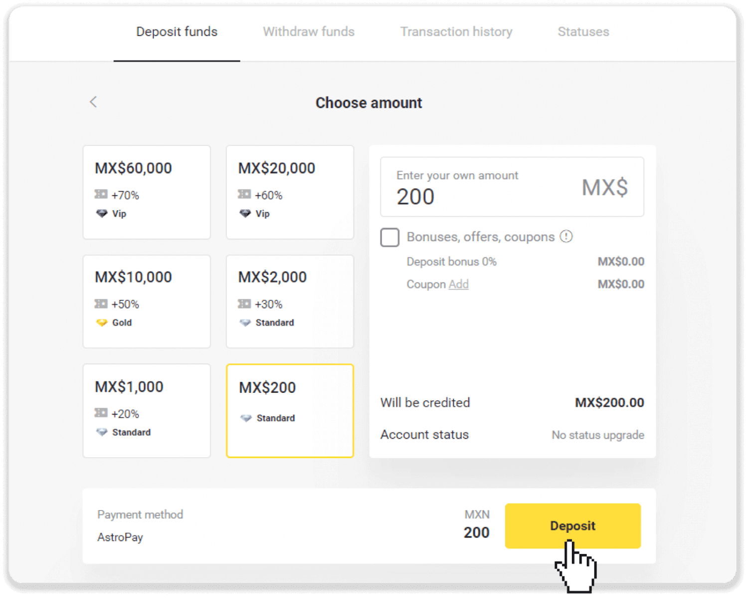 Deposit dana di Binomo melalui e-wallet (WebMoney WMZ, Picpay, Neteller, Astropay, Cash U, Skrill, Adv Cash, Card Astropay, Perfect Money) Deposit dana di Binomo melalui e-wallet (WebMoney WMZ, Picpay, Neteller, Astropay, Cash U, Skrill, Adv Cash, Card Astropay, Perfect Money)