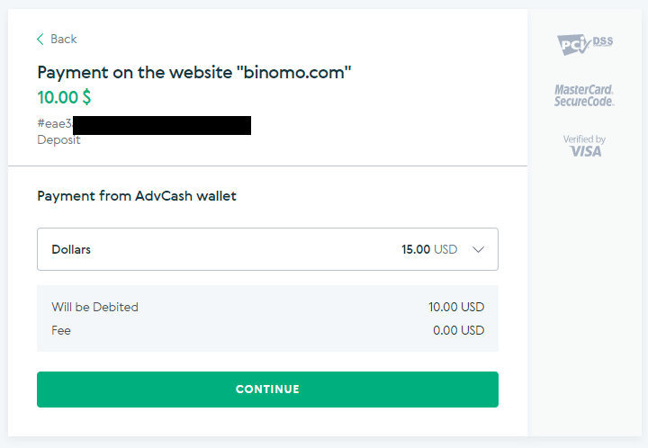 Zahlen Sie Geld über E-Wallets auf Binomo ein (Webmoney WMZ, Picpay, Neteller, Astropay, Cash U, Skrill, ADV Cash, AstroPay Card, Perfect Money)