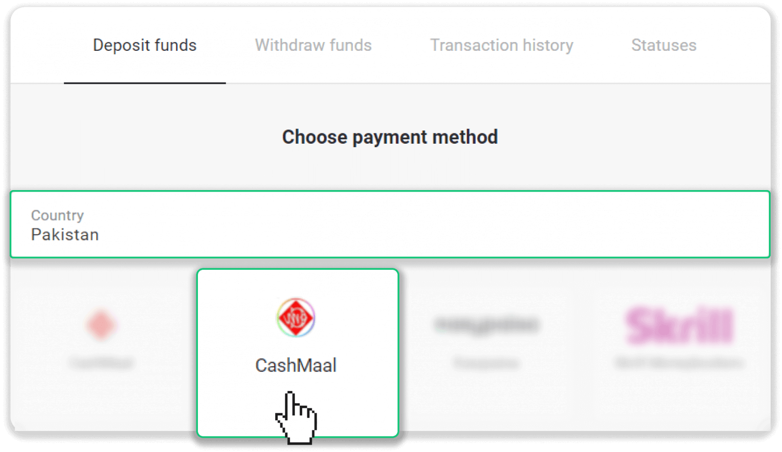 Deposit Funds on Binomo via Pakistan Internet Banking (Bank Transfer, Payment Agent) and E-wallets (CashMaal, JazzCash, Easypaisa, Mobile wallets, Raast, Perfect Money) Deposit Funds on Binomo via Pakistan Internet Banking (Bank Transfer, Payment Agent) and E-wallets (CashMaal, JazzCash, Easypaisa, Mobile wallets, Raast, Perfect Money)