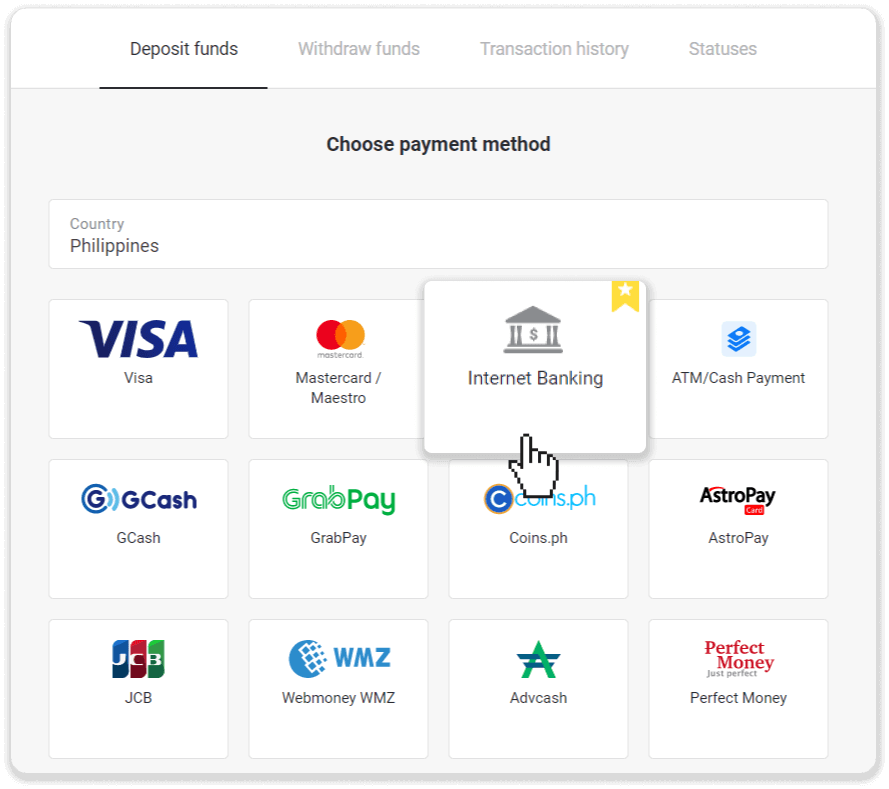 Deposit Funds on Binomo via Philippines Bank Transfer (BDO Internet Banking) and E-wallets (GCash, GrabPay, Paymaya, Coins.ph, AstroPay, Webmoney WMZ, Advcash, Perfect Money) Deposit Funds on Binomo via Philippines Bank Transfer (BDO Internet Banking) and E-wallets (GCash, GrabPay, Paymaya, Coins.ph, AstroPay, Webmoney WMZ, Advcash, Perfect Money)