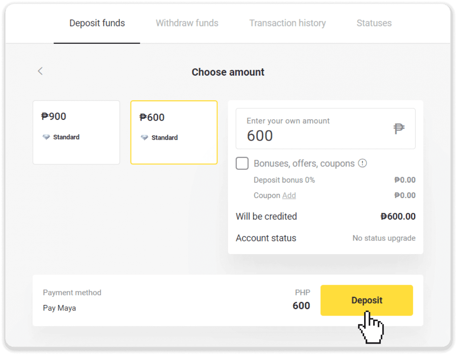Deposit Funds on Binomo via Philippines Bank Transfer (BDO Internet Banking) and E-wallets (GCash, GrabPay, Paymaya, Coins.ph, AstroPay, Webmoney WMZ, Advcash, Perfect Money) Deposit Funds on Binomo via Philippines Bank Transfer (BDO Internet Banking) and E-wallets (GCash, GrabPay, Paymaya, Coins.ph, AstroPay, Webmoney WMZ, Advcash, Perfect Money)