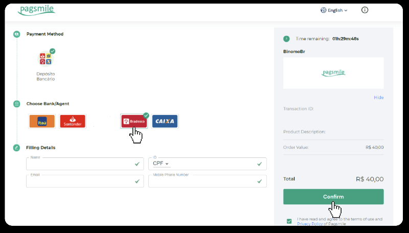 Sett inn midler via bankoverføring (Itau, PicPay, Loterica, Boleto Rapido, Paylivre, Pagsmile, Bradesco, Santander) på Binomo Sett inn midler via bankoverføring (Itau, PicPay, Loterica, Boleto Rapido, Paylivre, Pagsmile, Bradesco, Santander) på Binomo