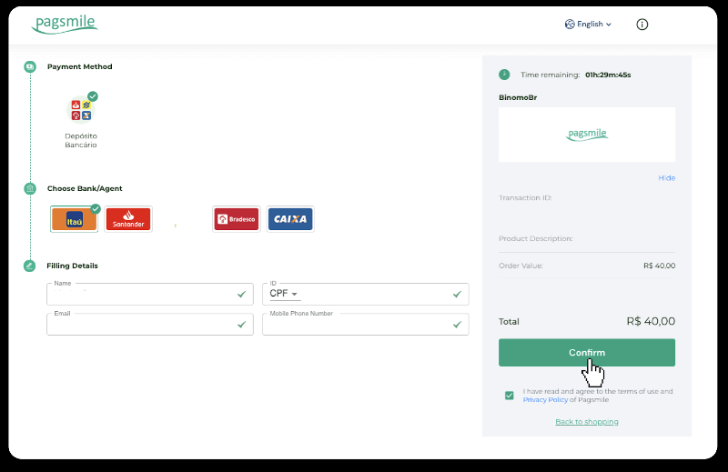 So melden Sie sich an und zahlen Geld bei Binomo ein