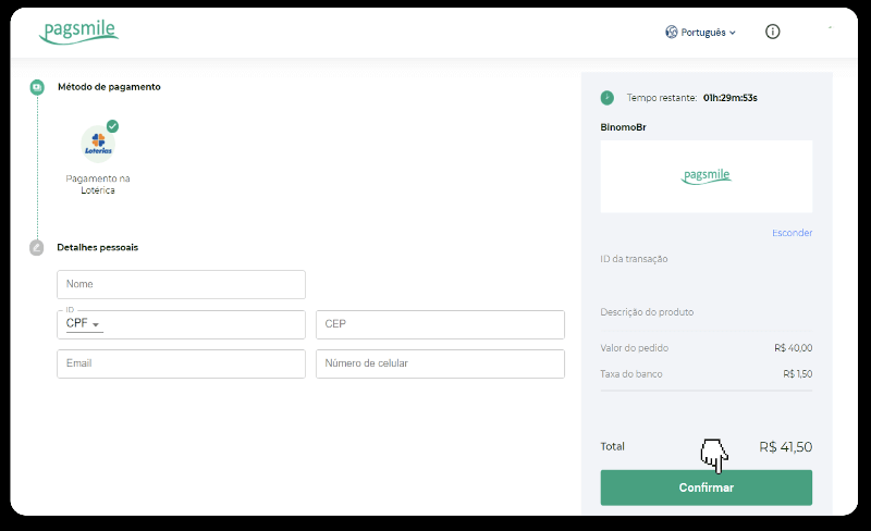 So melden Sie sich an und zahlen Geld bei Binomo ein
