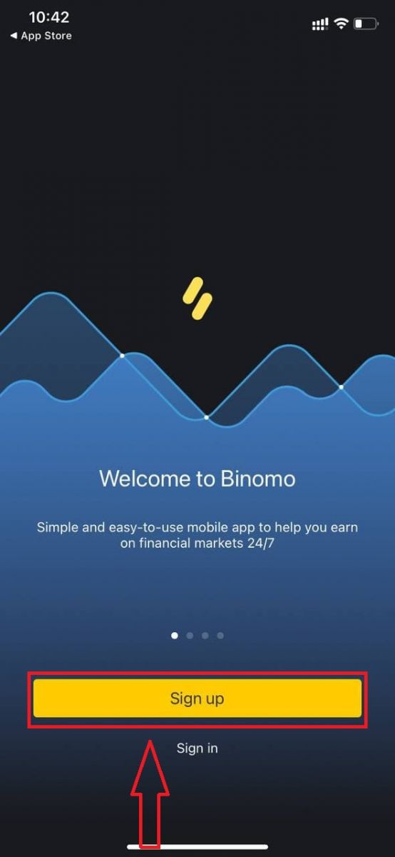كيفية فتح حساب تداول والتسجيل في Binomo