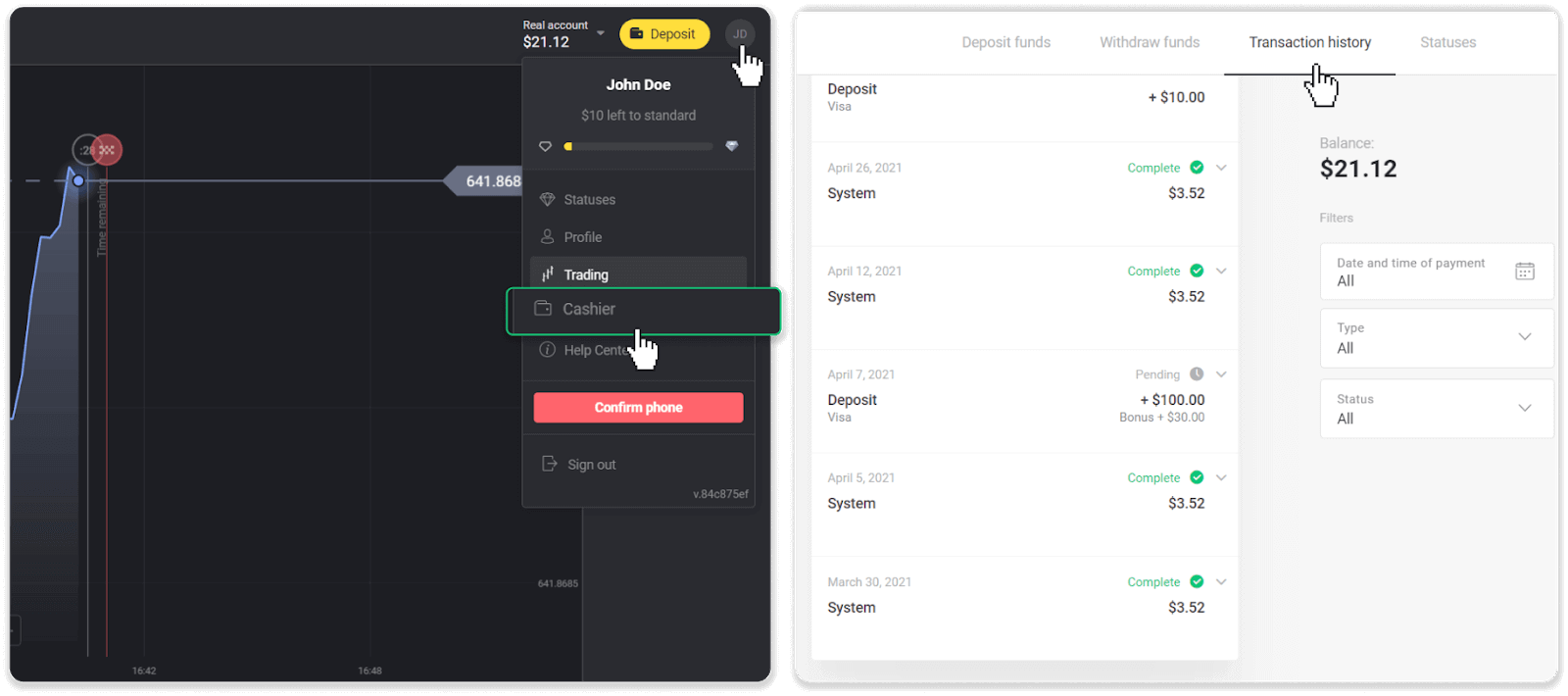 كيفية فتح الحساب وسحب الأموال من Binomo