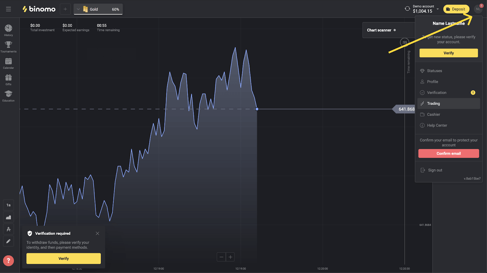 Hoe u een account op Binomo kunt registreren en verifiëren