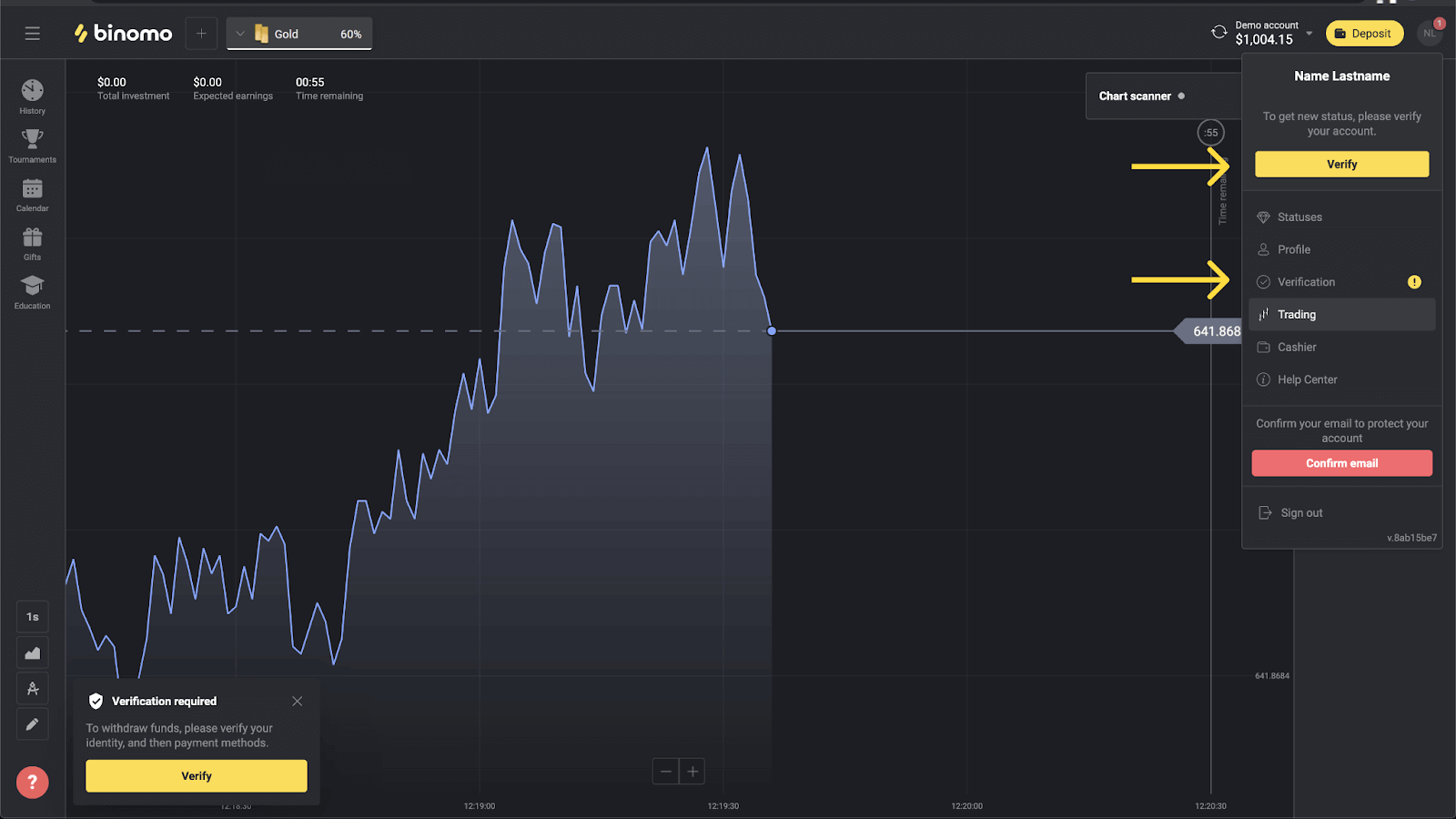 Hoe u een account op Binomo kunt registreren en verifiëren