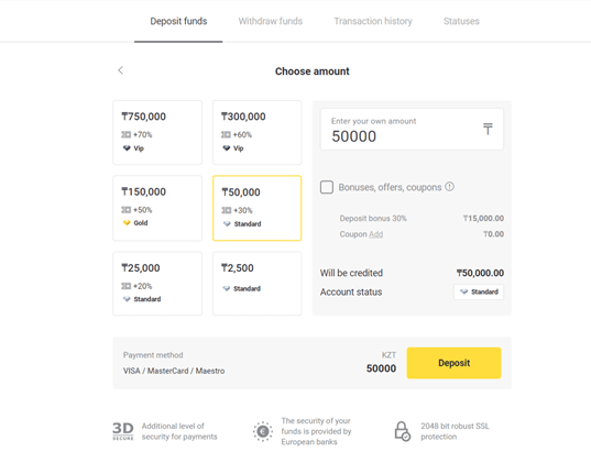 Cách rút tiền và gửi tiền vào Binomo Cách rút tiền và gửi tiền vào Binomo