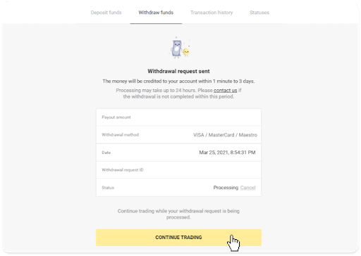 Binomo बाट रकम कसरी निकाल्ने