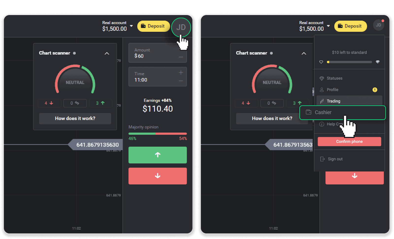Conas Cistí a Aistarraingt ó Binomo go dtí mo E-sparán (Payfix, Webmoney WMZ, Tpaga, Perfect Money, airgead tirim ADV, PayTM, Globe Pay, AstroPay, Jeton Wallet)
