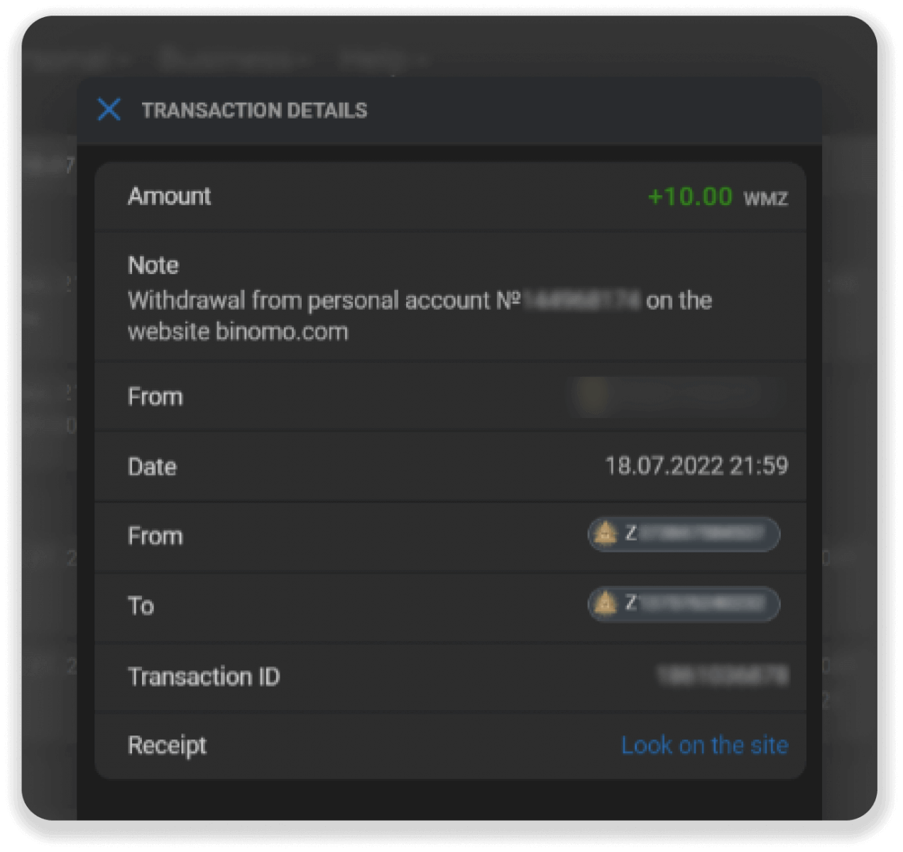 Conas Cistí a Aistarraingt ó Binomo go dtí mo E-sparán (Payfix, Webmoney WMZ, Tpaga, Perfect Money, airgead tirim ADV, PayTM, Globe Pay, AstroPay, Jeton Wallet)