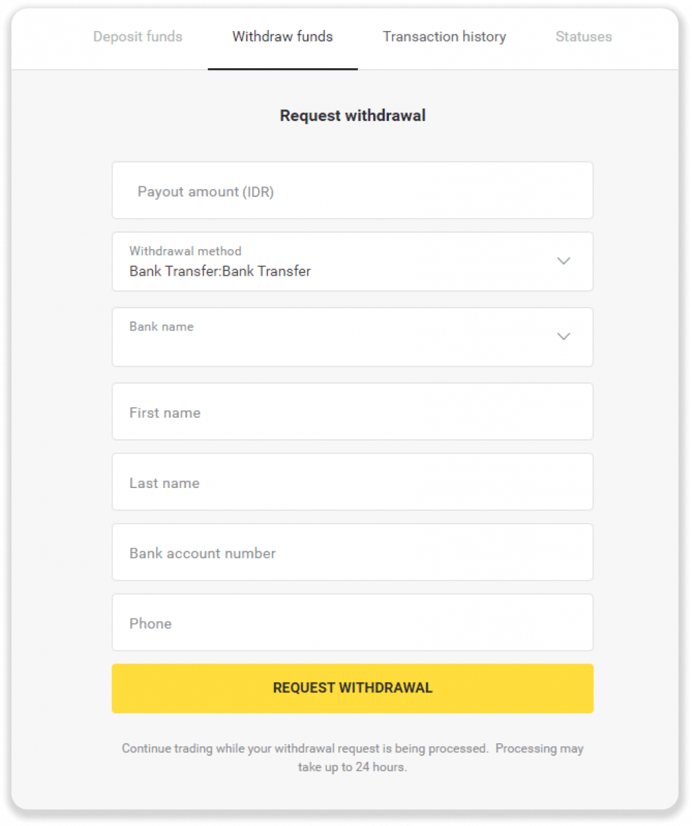 Si të tërhiqni fonde në llogarinë time bankare (transferim bankar, banking në internet, transferim bankar IMPS, transferim bankar NEFT, shkëmbyes indian, NetBanking, llogari virtuale, CEPbank, PIX) në Binomo Si të tërhiqni fonde në llogarinë time bankare (transferim bankar, banking në internet, transferim bankar IMPS, transferim bankar NEFT, shkëmbyes indian, NetBanking, llogari virtuale, CEPbank, PIX) në Binomo