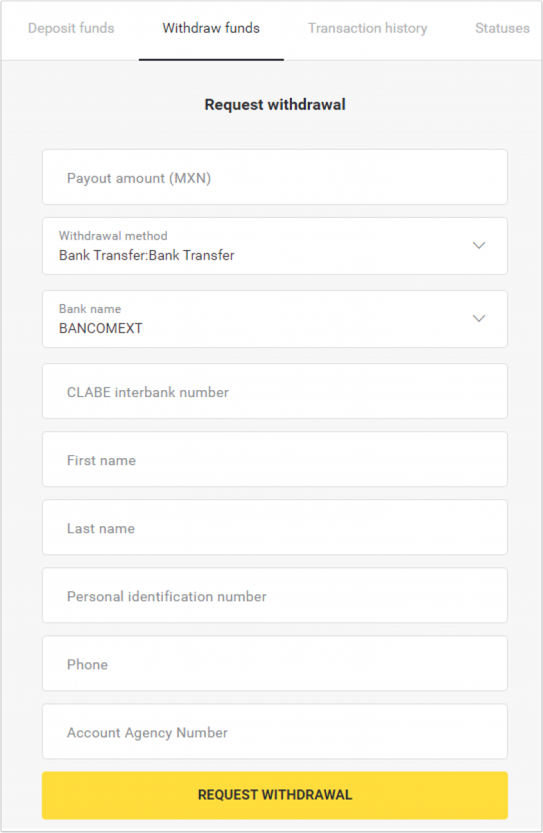 Si të tërhiqni fonde në llogarinë time bankare (transferim bankar, banking në internet, transferim bankar IMPS, transferim bankar NEFT, shkëmbyes indian, NetBanking, llogari virtuale, CEPbank, PIX) në Binomo Si të tërhiqni fonde në llogarinë time bankare (transferim bankar, banking në internet, transferim bankar IMPS, transferim bankar NEFT, shkëmbyes indian, NetBanking, llogari virtuale, CEPbank, PIX) në Binomo