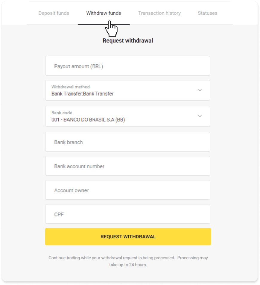 Si të tërhiqni fonde në llogarinë time bankare (transferim bankar, banking në internet, transferim bankar IMPS, transferim bankar NEFT, shkëmbyes indian, NetBanking, llogari virtuale, CEPbank, PIX) në Binomo Si të tërhiqni fonde në llogarinë time bankare (transferim bankar, banking në internet, transferim bankar IMPS, transferim bankar NEFT, shkëmbyes indian, NetBanking, llogari virtuale, CEPbank, PIX) në Binomo