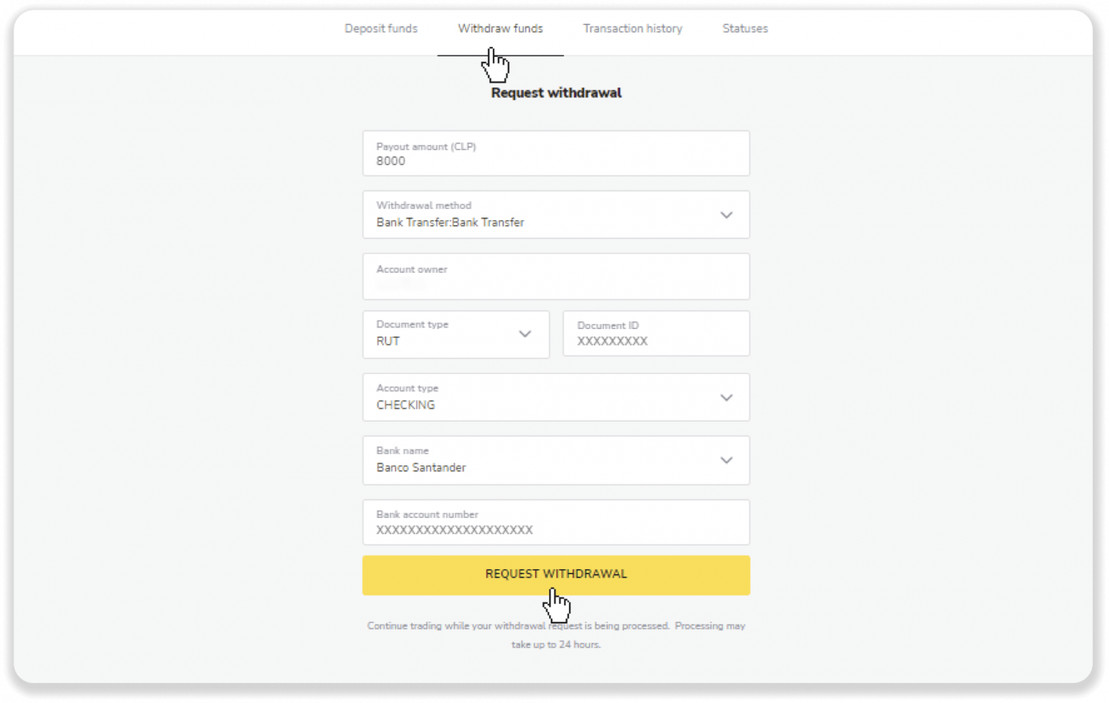 Si të tërhiqni fonde në llogarinë time bankare (transferim bankar, banking në internet, transferim bankar IMPS, transferim bankar NEFT, shkëmbyes indian, NetBanking, llogari virtuale, CEPbank, PIX) në Binomo Si të tërhiqni fonde në llogarinë time bankare (transferim bankar, banking në internet, transferim bankar IMPS, transferim bankar NEFT, shkëmbyes indian, NetBanking, llogari virtuale, CEPbank, PIX) në Binomo