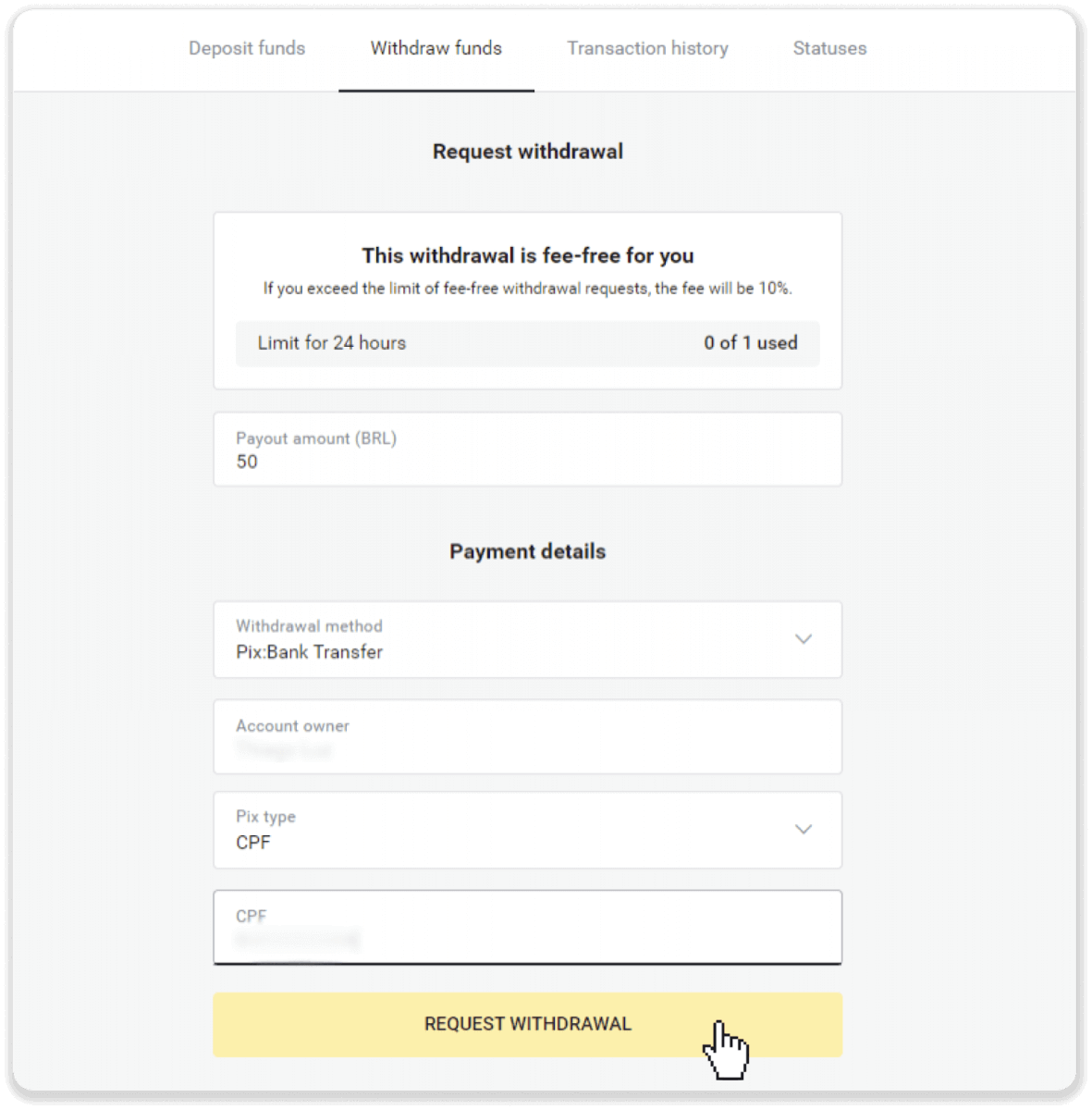 How to Withdraw Funds to my Bank Account (Bank transfer, Internet Banking, IMPS Bank Transfer, NEFT Bank Transfer, Indian Exchanger, NetBanking, Virtual Account, CEPbank, PIX) on Binomo